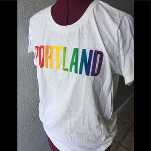Rainbow Portland t shirt